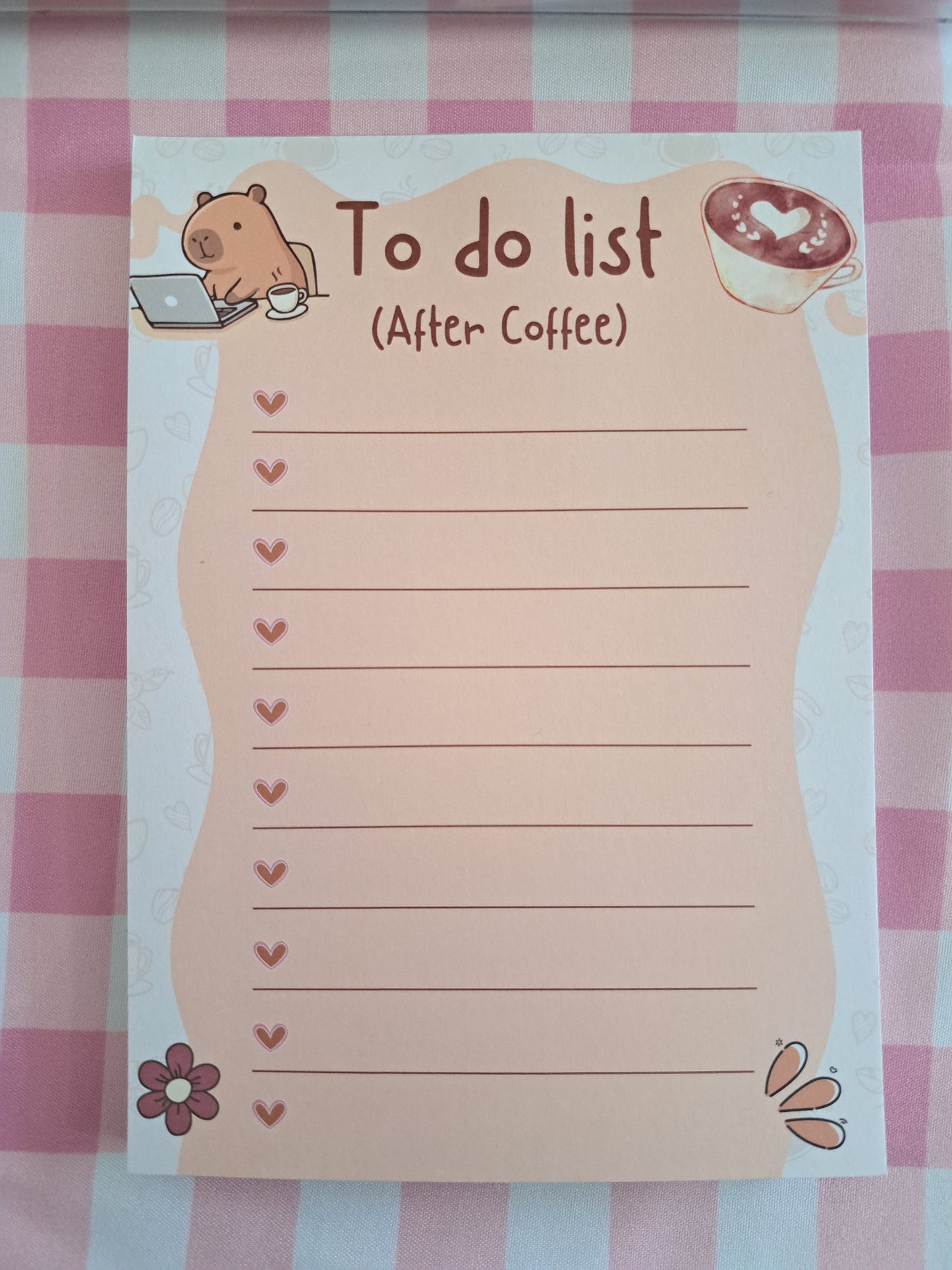 A6 To-do List After Coffee Notepad Cute Capybara