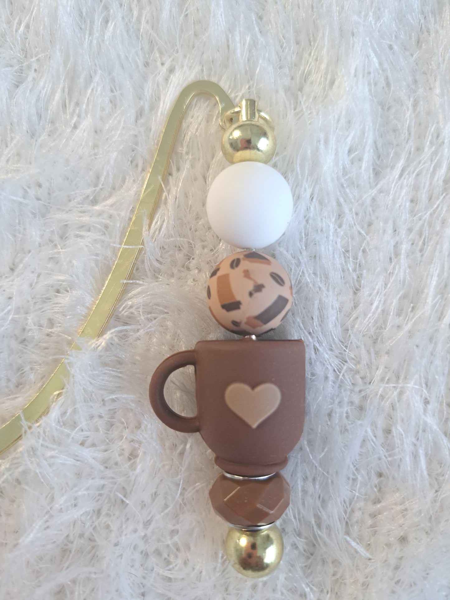Coffee Elements Kawaii Metallic Bookmark – Personalised Initial Option