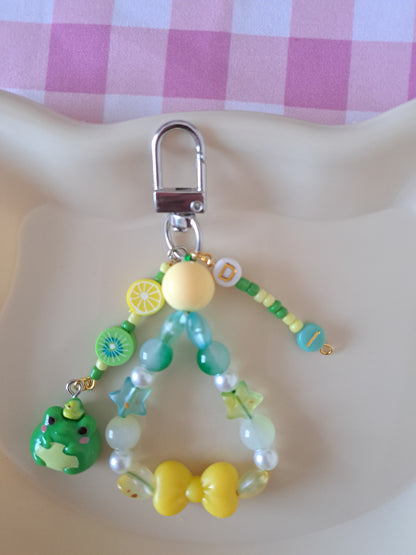 Personalised Kawaii Bag/Phone Charm Green & Pink Theme in 3 variants