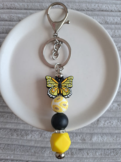 Spring Summer Keyrings - Bee, Sunflower, Butterfly