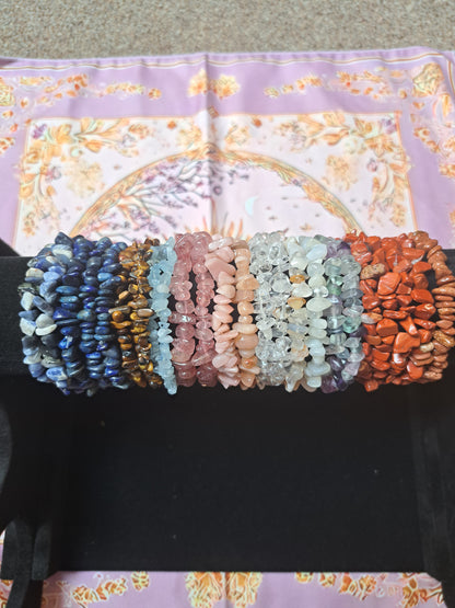 Mixed Chip Beads Elasticated Bracelets