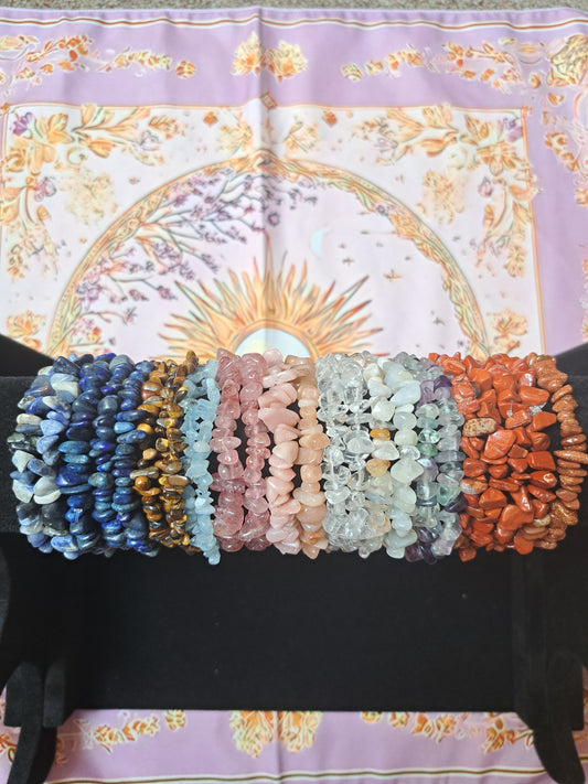 Mixed Chip Beads Elasticated Bracelets