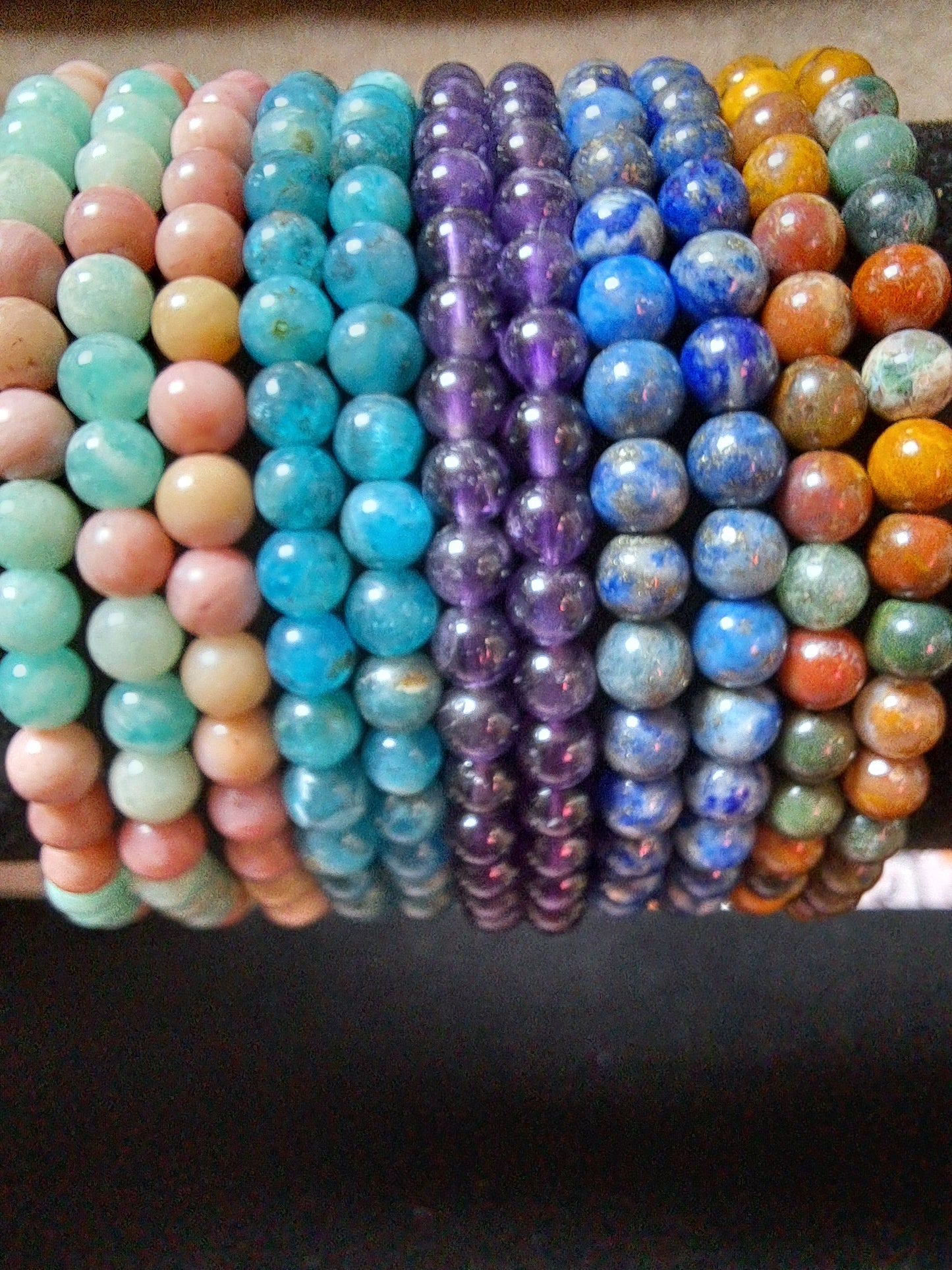 Elasticated Beaded Crystal Bracelets 4mm