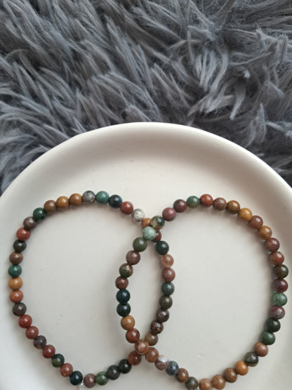 Elasticated Beaded Crystal Bracelets 4mm