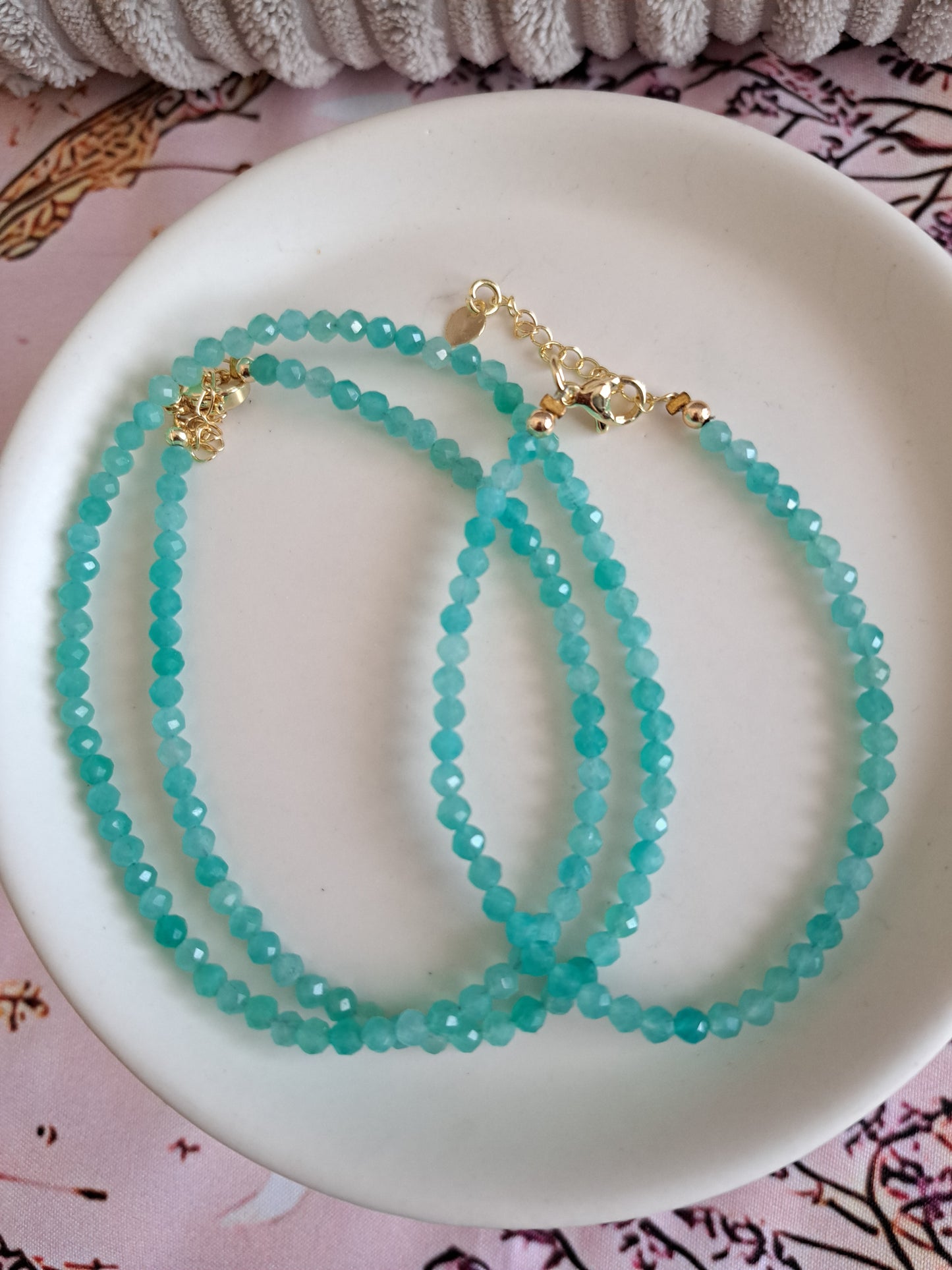 Faceted Bead Necklace & Bracelet Set | Adjustable Copper Closure | Elegant 2–3 mm Beads