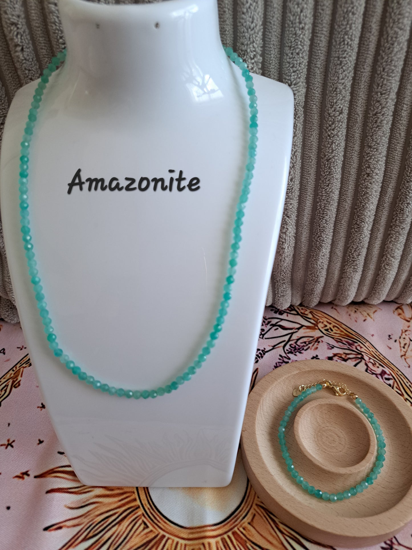 Faceted Bead Necklace & Bracelet Set | Adjustable Copper Closure | Elegant 2–3 mm Beads