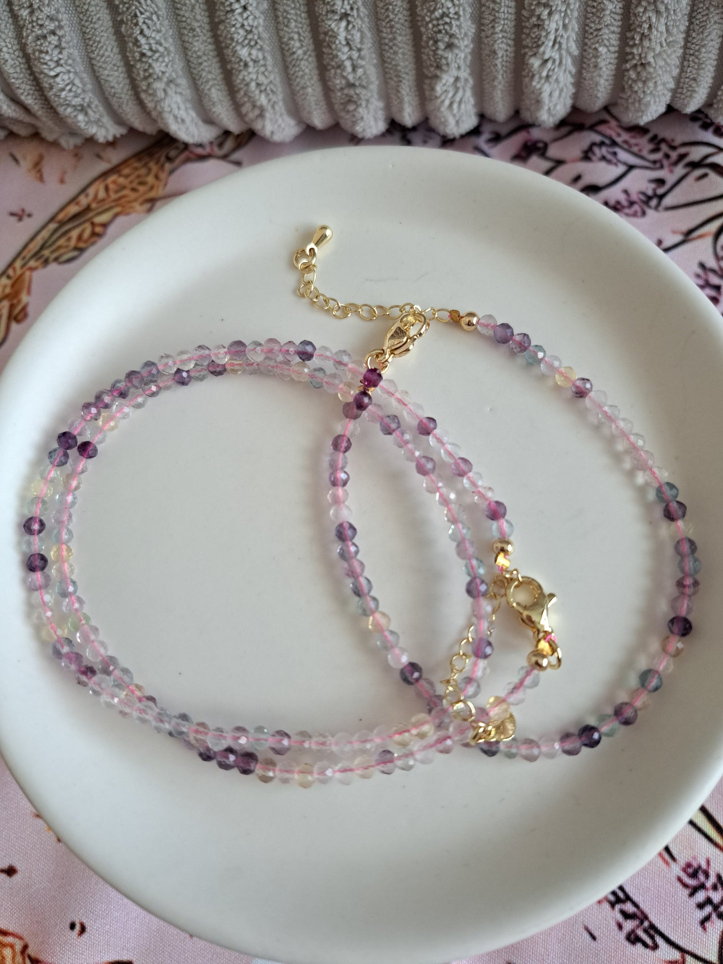 Faceted Bead Necklace & Bracelet Set | Adjustable Copper Closure | Elegant 2–3 mm Beads
