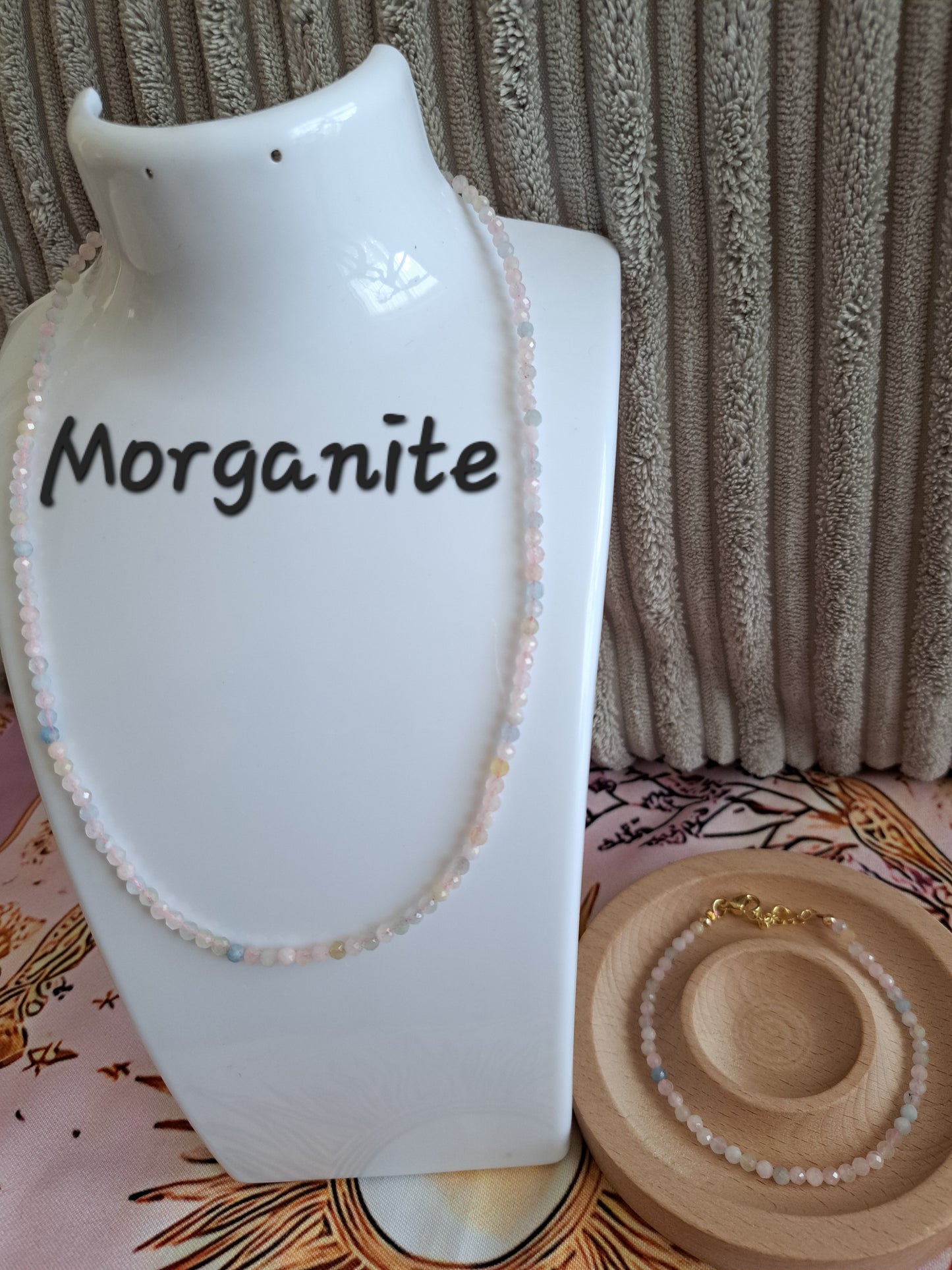 Faceted Bead Necklace & Bracelet Set | Adjustable Copper Closure | Elegant 2–3 mm Beads