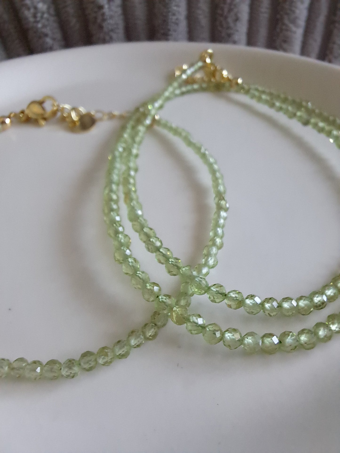 Faceted Bead Necklace & Bracelet Set | Adjustable Copper Closure | Elegant 2–3 mm Beads