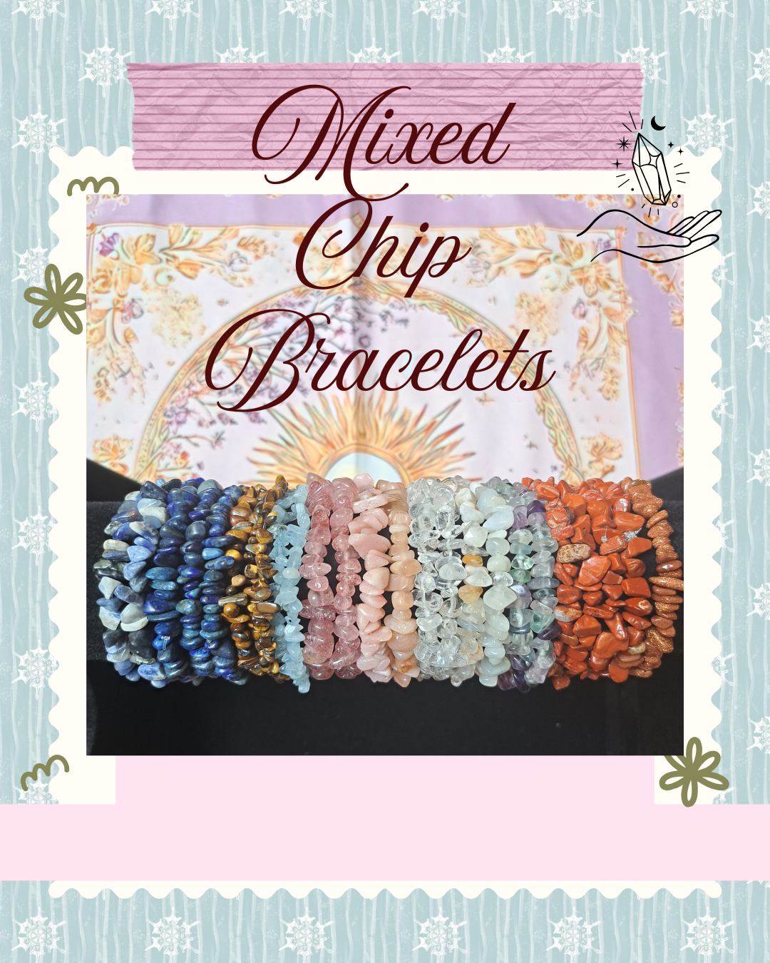 Mixed Chip Beads Elasticated Bracelets