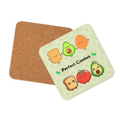 Avocado Egg Toast Cork Back Coaster