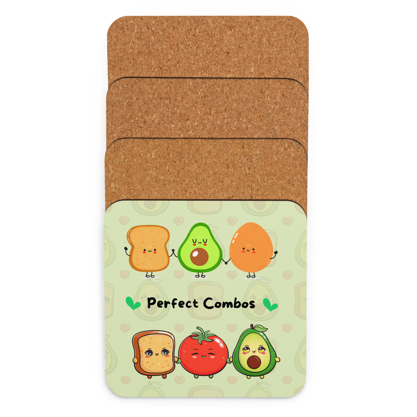 Avocado Egg Toast Cork Back Coaster