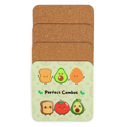 Avocado Egg Toast Cork Back Coaster