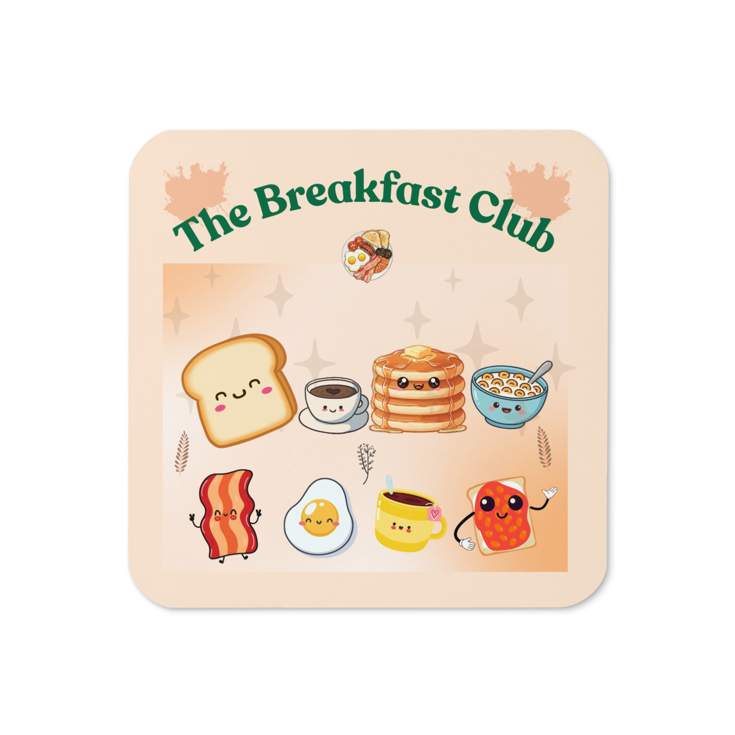 Breakfast Club Cork Back Coaster in Brown