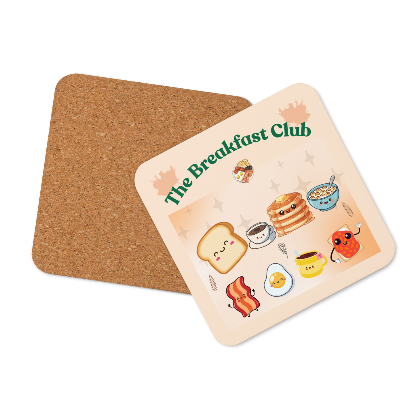 Breakfast Club Cork Back Coaster in Brown