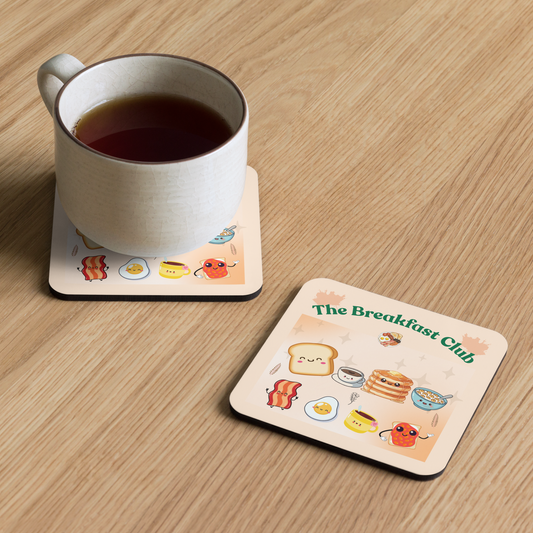 Breakfast Club Cork Back Coaster in Brown