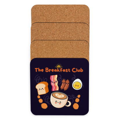 Breakfast Club Cork Back Coaster in Black