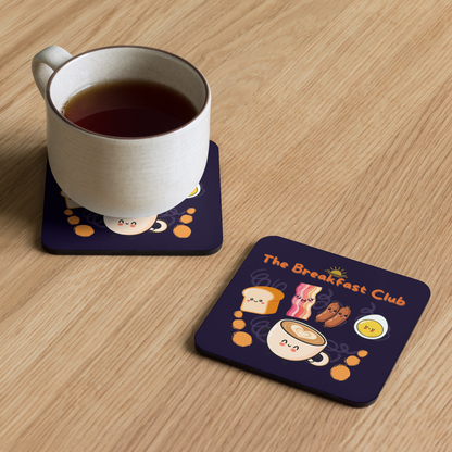 Breakfast Club Cork Back Coaster in Black