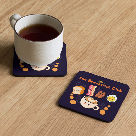Breakfast Club Cork Back Coaster in Black