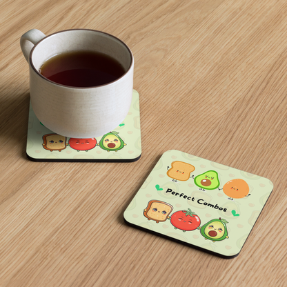 Avocado Egg Toast Cork Back Coaster