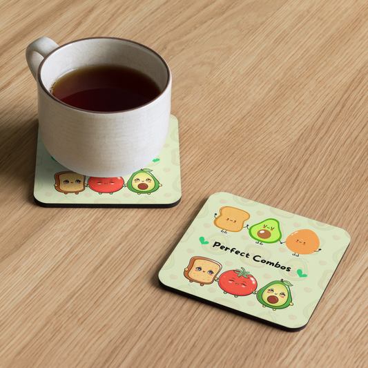 Avocado Egg Toast Cork Back Coaster