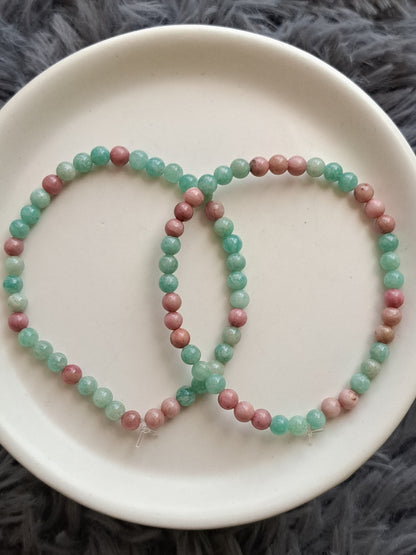 Elasticated Beaded Crystal Bracelets 4mm