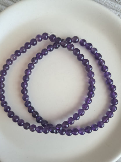 Elasticated Beaded Crystal Bracelets 4mm