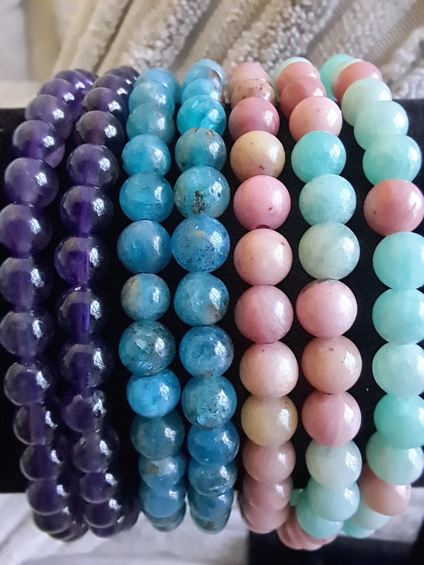 Elasticated Beaded Crystal Bracelets 4mm