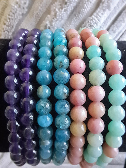 Elasticated Beaded Crystal Bracelets 4mm