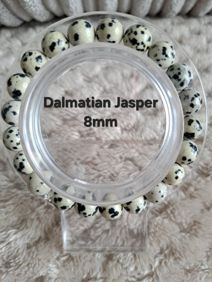 8mm Elastic Crystal Bracelets in different materials