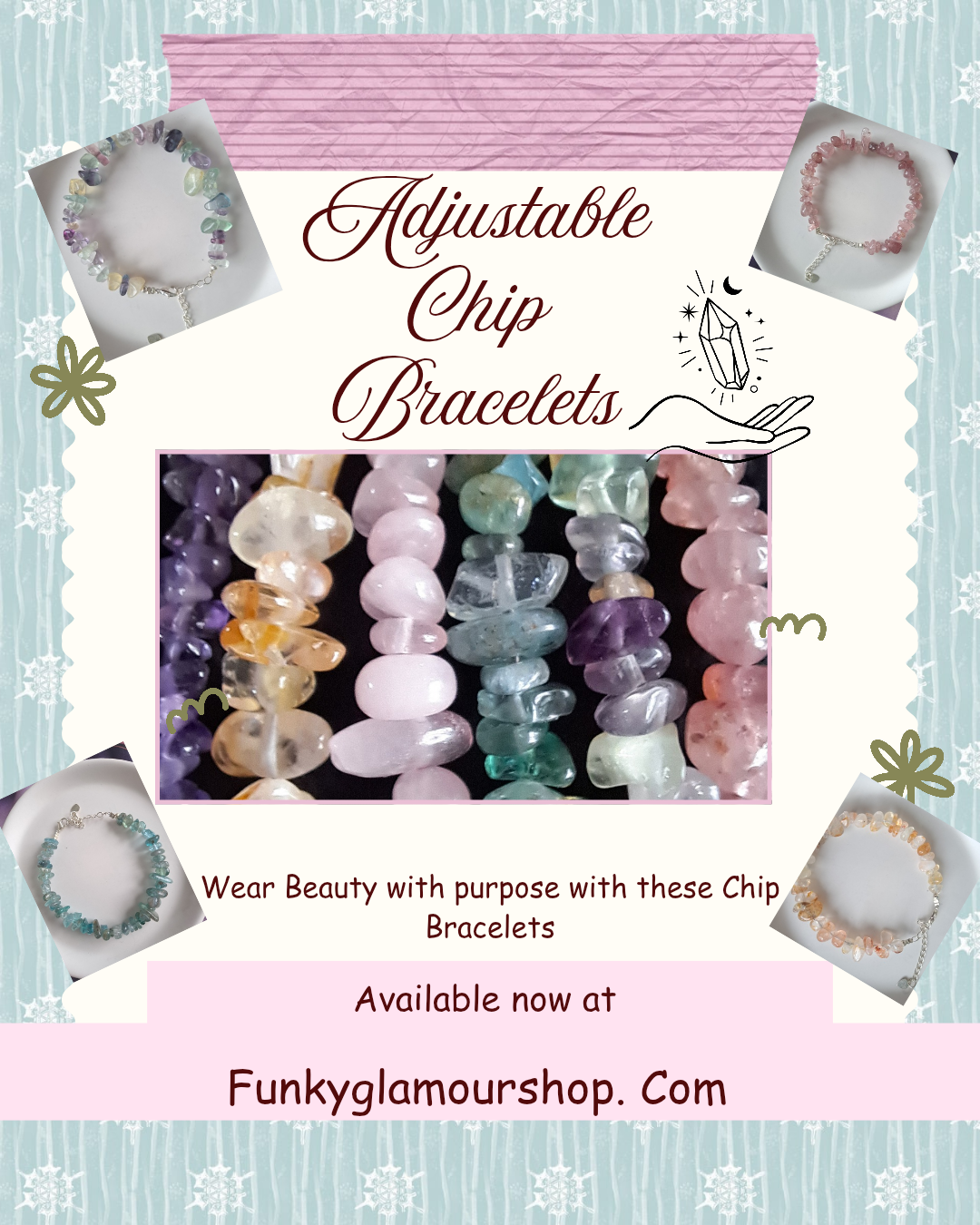 Adjustable Chip Bracelets – Natural Stone Chips (Approx. 2–5mm)