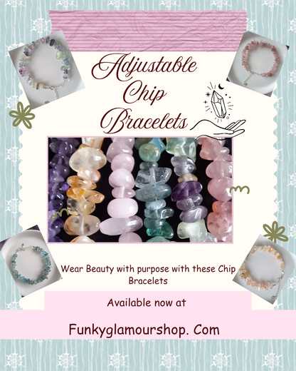 Adjustable Chip Bracelets – Natural Stone Chips (Approx. 2–5mm)