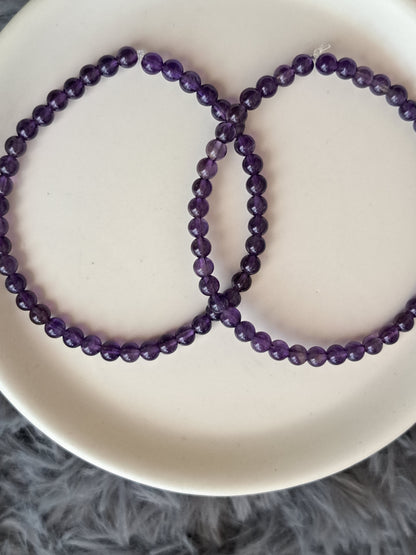 Elasticated Beaded Crystal Bracelets 4mm