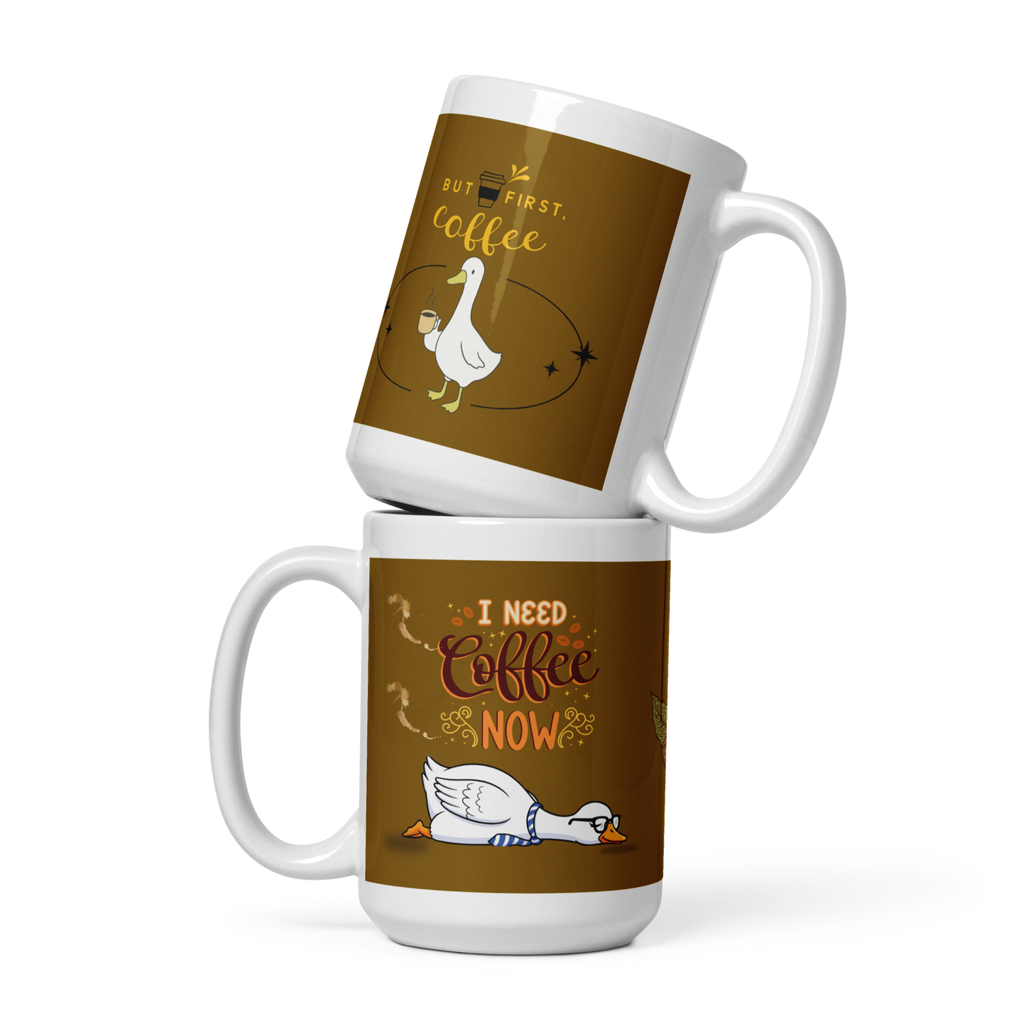 I Need Coffee Now,  But first, Coffee Goose Mug
